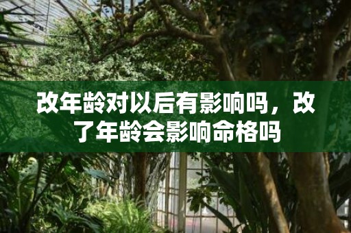 改年龄对以后有影响吗，改了年龄会影响命格吗