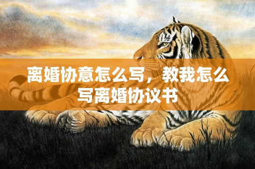 离婚协意怎么写，教我怎么写离婚协议书