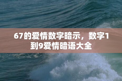 67的爱情数字暗示，数字1到9爱情暗语大全