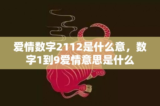 爱情数字2112是什么意，数字1到9爱情意思是什么