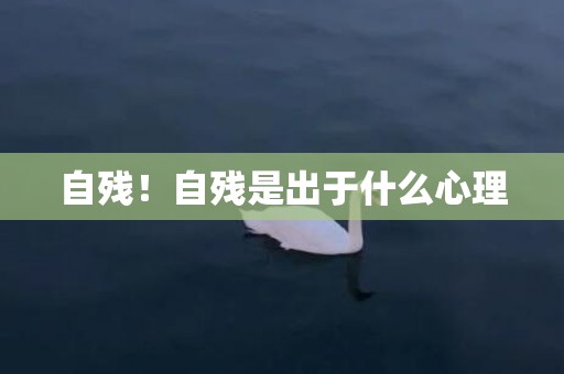 自残！自残是出于什么心理