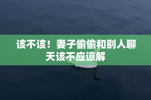 该不该！妻子偷偷和别人聊天该不应谅解