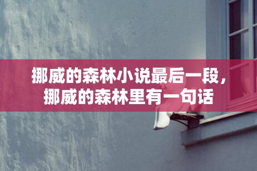 挪威的森林小说最后一段，挪威的森林里有一句话