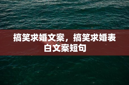 搞笑求婚文案，搞笑求婚表白文案短句