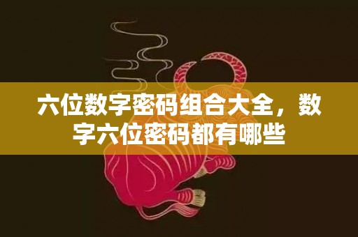 六位数字密码组合大全，数字六位密码都有哪些