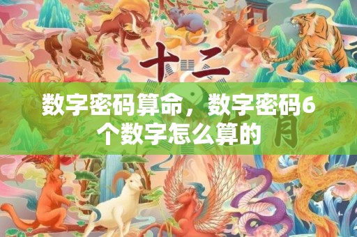 数字密码算命，数字密码6个数字怎么算的