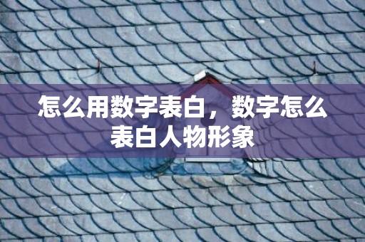 怎么用数字表白，数字怎么表白人物形象