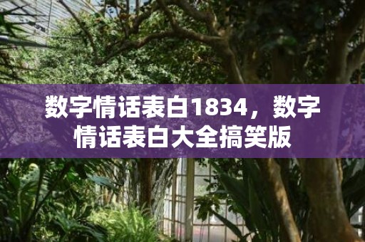 数字情话表白1834，数字情话表白大全搞笑版