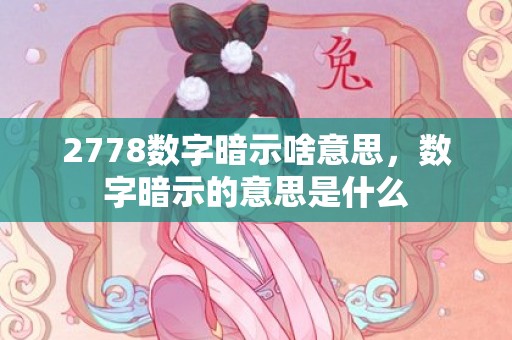 2778数字暗示啥意思，数字暗示的意思是什么