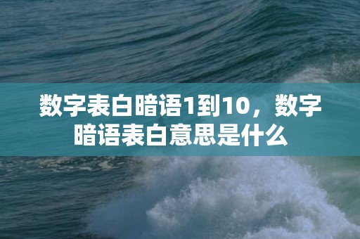 数字表白暗语1到10，数字暗语表白意思是什么
