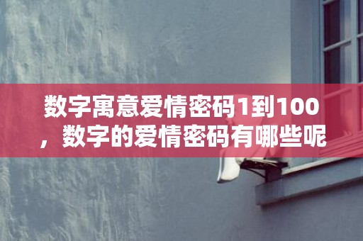数字寓意爱情密码1到100，数字的爱情密码有哪些呢