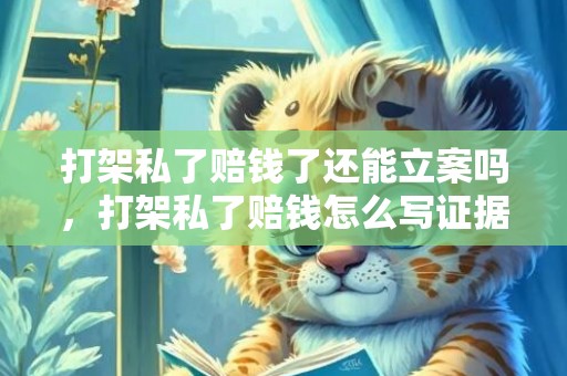 打架私了赔钱了还能立案吗，打架私了赔钱怎么写证据