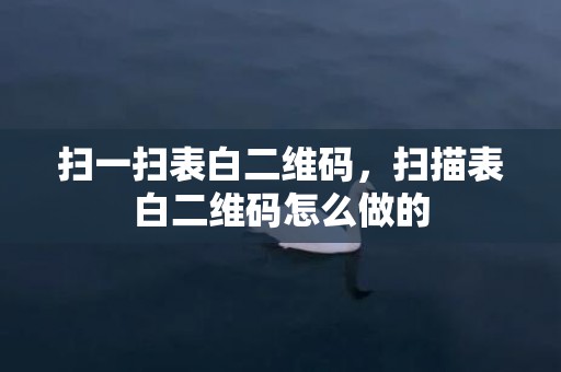 扫一扫表白二维码，扫描表白二维码怎么做的