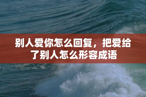 别人爱你怎么回复，把爱给了别人怎么形容成语