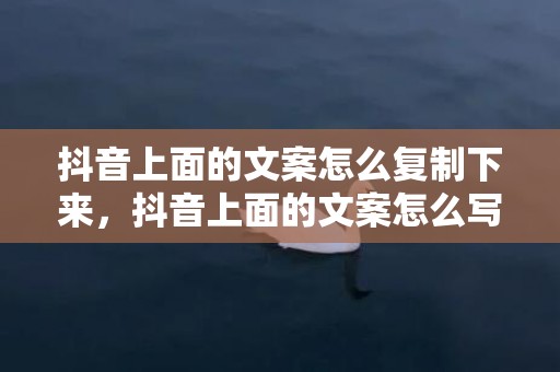 抖音上面的文案怎么复制下来，抖音上面的文案怎么写