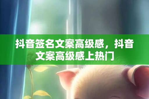 抖音签名文案高级感，抖音文案高级感上热门