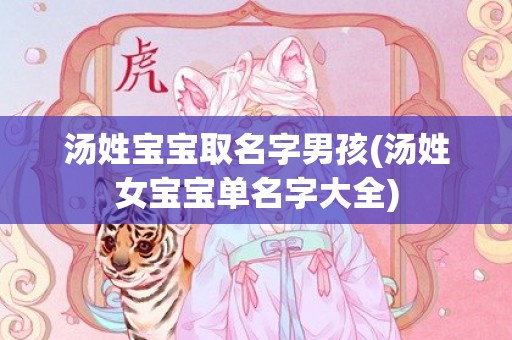 汤姓宝宝取名字男孩(汤姓女宝宝单名字大全)