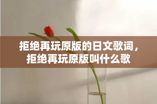 拒绝再玩原版的日文歌词，拒绝再玩原版叫什么歌