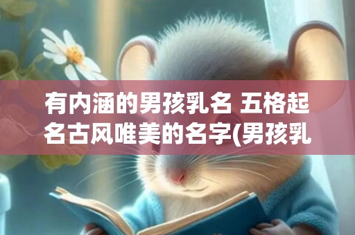 有内涵的男孩乳名 五格起名古风唯美的名字(男孩乳名大气有内涵)