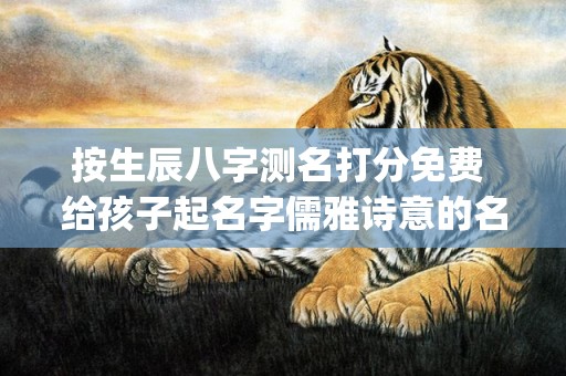 按生辰八字测名打分免费 给孩子起名字儒雅诗意的名字(名典生辰八字测名)