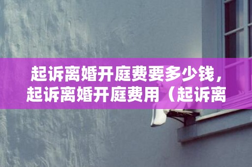 起诉离婚开庭费要多少钱，起诉离婚开庭费用（起诉离婚开庭费用一次多少钱）