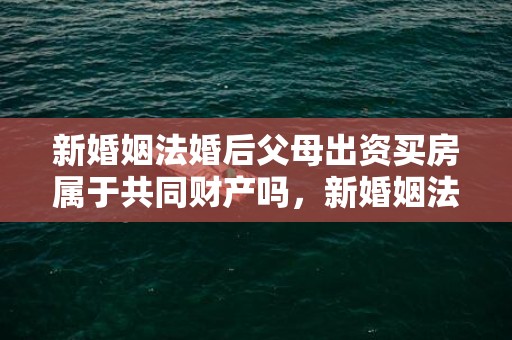 新婚姻法婚后父母出资买房属于共同财产吗，新婚姻法婚后父母出资买房