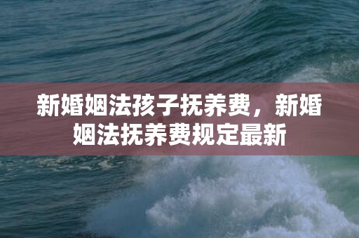 新婚姻法孩子抚养费，新婚姻法抚养费规定最新