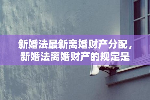 新婚法最新离婚财产分配，新婚法离婚财产的规定是