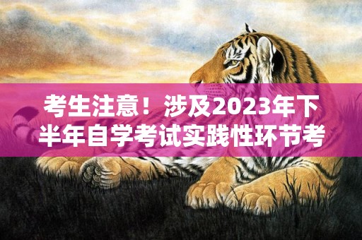 考生注意！涉及2023年下半年自学考试实践性环节考核