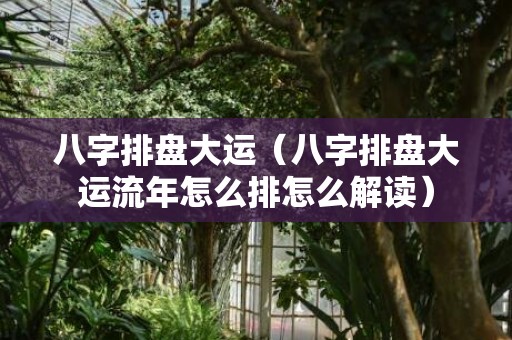 八字排盘大运（八字排盘大运流年怎么排怎么解读）