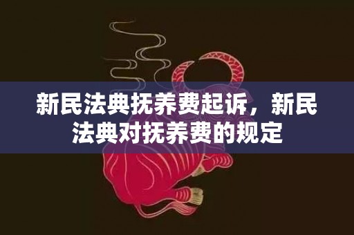 新民法典抚养费起诉，新民法典对抚养费的规定