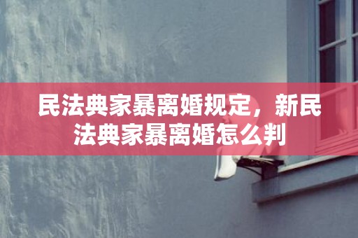 民法典家暴离婚规定，新民法典家暴离婚怎么判