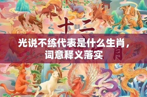 光说不练代表是什么生肖，词意释义落实