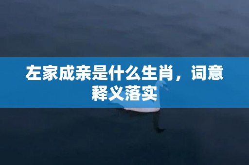 左家成亲是什么生肖，词意释义落实