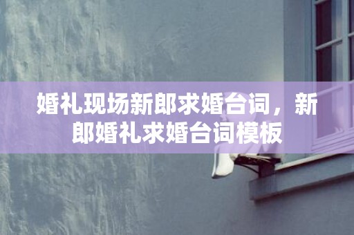 婚礼现场新郎求婚台词，新郎婚礼求婚台词模板