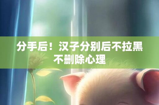 分手后！汉子分别后不拉黑不删除心理