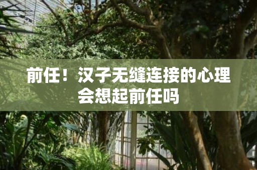 前任！汉子无缝连接的心理会想起前任吗