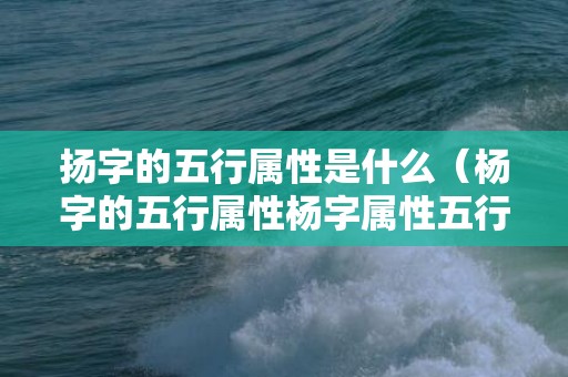 扬字的五行属性是什么（杨字的五行属性杨字属性五行）