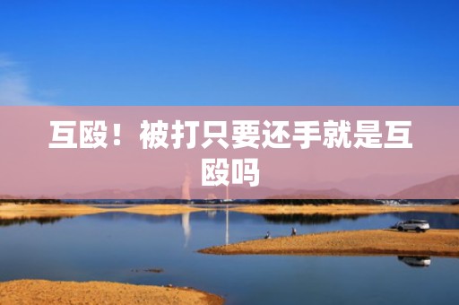 互殴！被打只要还手就是互殴吗