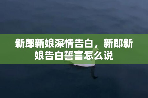 新郎新娘深情告白，新郎新娘告白誓言怎么说