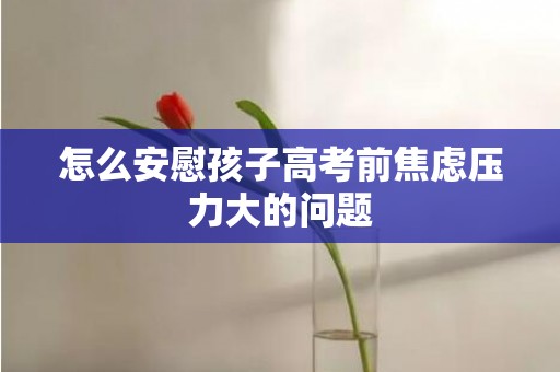怎么安慰孩子高考前焦虑压力大的问题