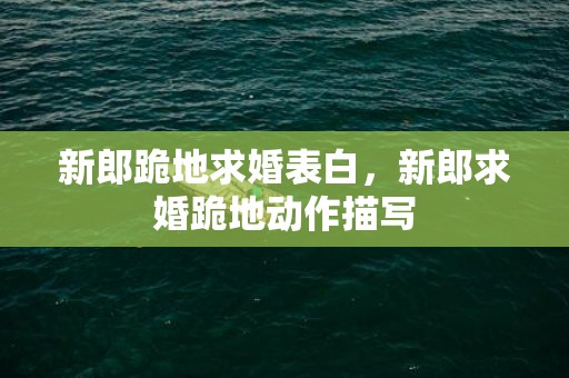 新郎跪地求婚表白，新郎求婚跪地动作描写