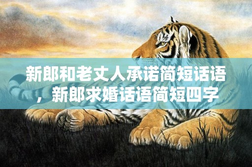 新郎和老丈人承诺简短话语，新郎求婚话语简短四字