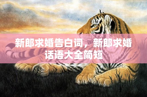 新郎求婚告白词，新郎求婚话语大全简短