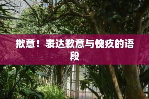 歉意！表达歉意与愧疚的语段
