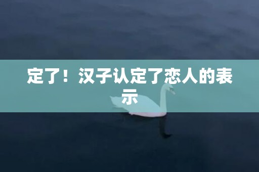 定了！汉子认定了恋人的表示