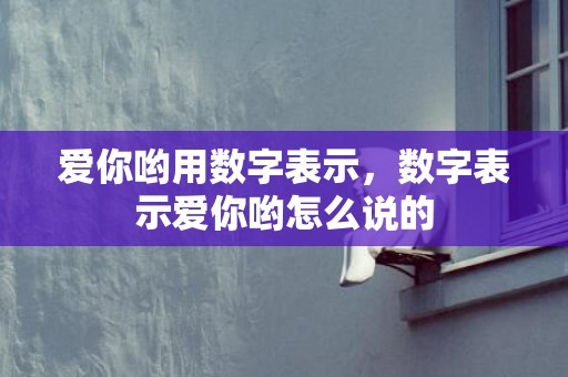 爱你哟用数字表示，数字表示爱你哟怎么说的