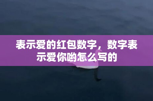 表示爱的红包数字，数字表示爱你哟怎么写的