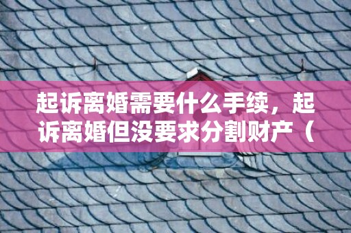 起诉离婚需要什么手续，起诉离婚但没要求分割财产（起诉离婚但没要求分割财产怎么办）