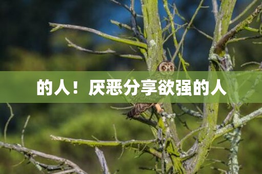 的人！厌恶分享欲强的人